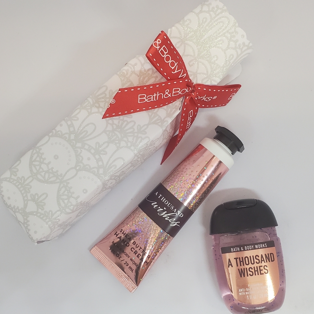 NEW Bath & Body Works A Thousand Wishes Hand Cream and PocketBac set of 2 in box